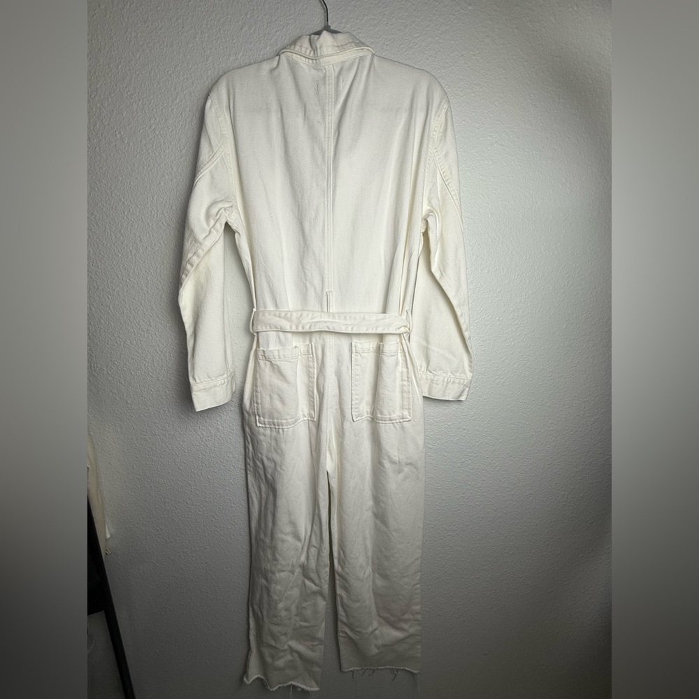 Boyish Cream Button-Up Belted Jumpsuit Size M. - Picture 6 of 14
